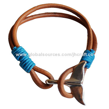 Whale Tail Bracelet With Pu Wax Cotton Hemp Handmade For Beach China Whale Tail Bracelet With Pu Wax Cotton Hemp Handmade