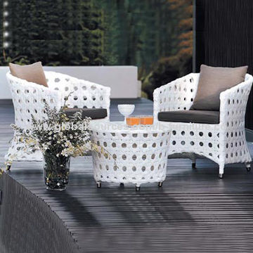 Outdoor White Rattan Furniture Set For, White Garden Rattan Furniture