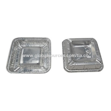 Buy Custom Printing Logo Disposable Rectangular Aluminum Foil Food Takeaway  Container With Paper Lid from Guangzhou Tia Trade Co., Ltd., China