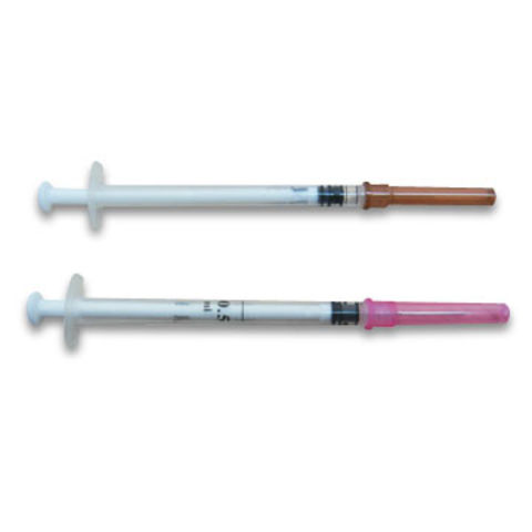 Jeringa estéril de seguridad auto-descartable con aguja 1ml, esterilización por gas EO, TUV CE ISO13485