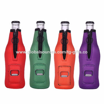 Personalized Zipper Bottle Cooler/custom Neoprene Bottle Sleeve/bottle  Insulator/can Insulator/bottle Hugger/longneck Beer Holder/beer 