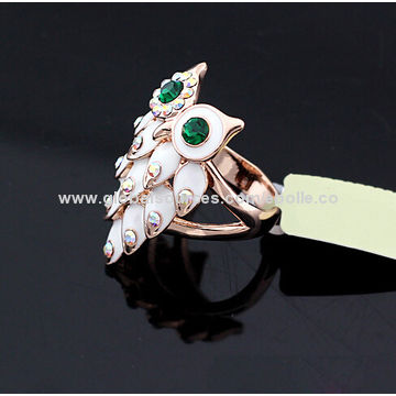 خواتم مينا أنيقة على شكل بومة أنيقة مطلية بالروس ذهب جودة for sale at factory direct price