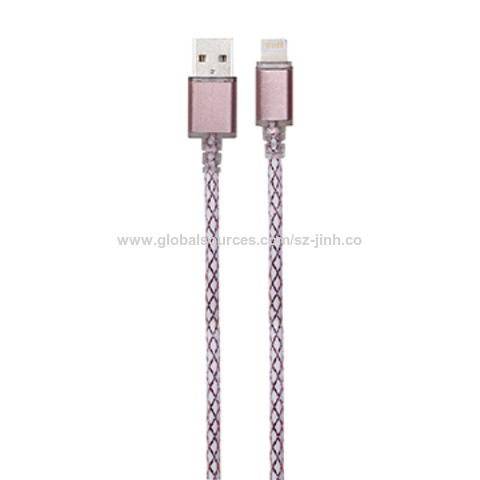 Round USB Data Cable Can Be Charged and Data Transmission Synchronous Fast Charging Cable-Red Rose Charging Cable 