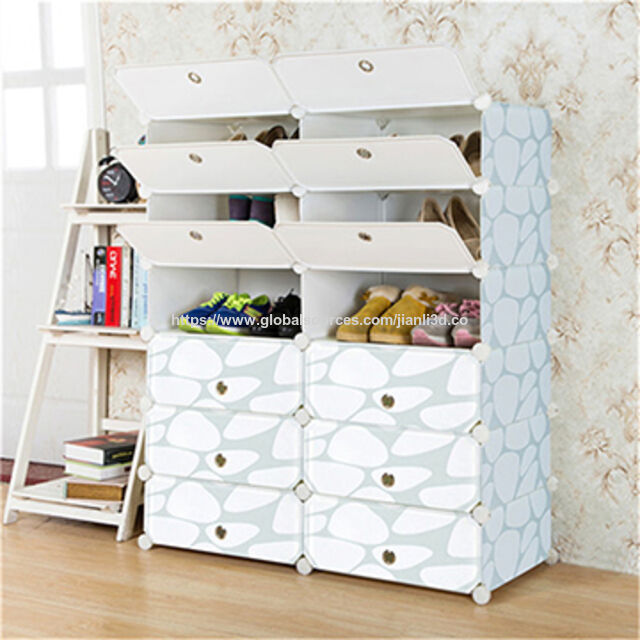 Leicht zu montierendes, vollfarbig bedrucktes DIY-Schuhregal aus PP für das Wohnzimmer for sale at factory direct price