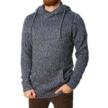 knit hooded sweater men's