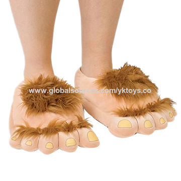 funny plush slippers