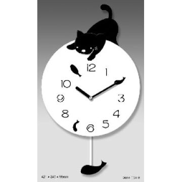 Compre Reloj De Pared Lento Del P ndulo Del P ndulo Gato De La