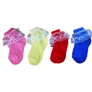 Fashion 4PCS Most Beautiful Lace Baby Girls Socks(0-2Yrs)