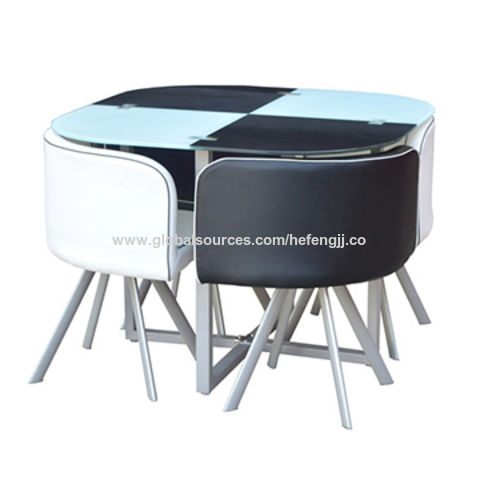 Space Saving Modern Dining Table Set With 4 Chairs - Buy China ...