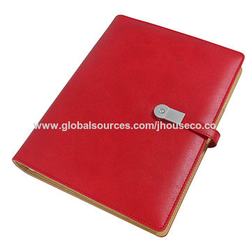 Planificador de anillas, cubierta de cuero PU, con portalápices, ranura/bolsillo para tarjetas, cierre magnético for sale at factory direct price