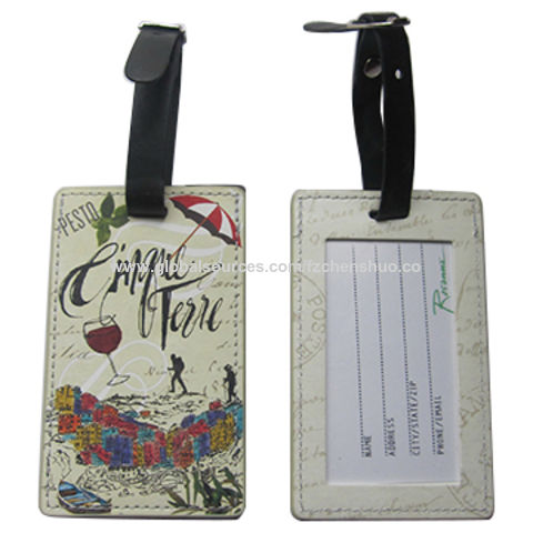 pu leather luggage tag