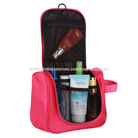 Cosmetic bag, customized design and logo, size: 20*10*24.5cm, made of polyester