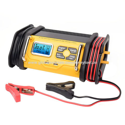New Portable 50A Engine Start Battery Charger with LCD Display and  20A Charging 