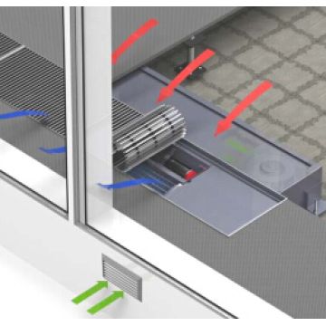 Floor Convector With Fresh Air System, Hot Water Fan Coil Units