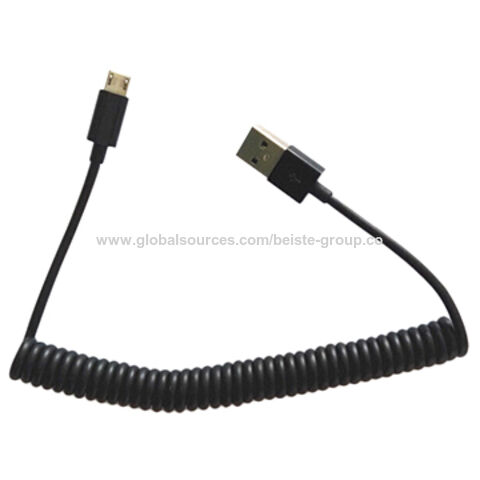 Micro spiral usb charging cable for android phone
