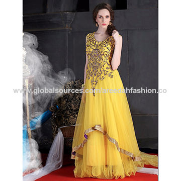 Yellow Color Long Gown Designs - YouTube