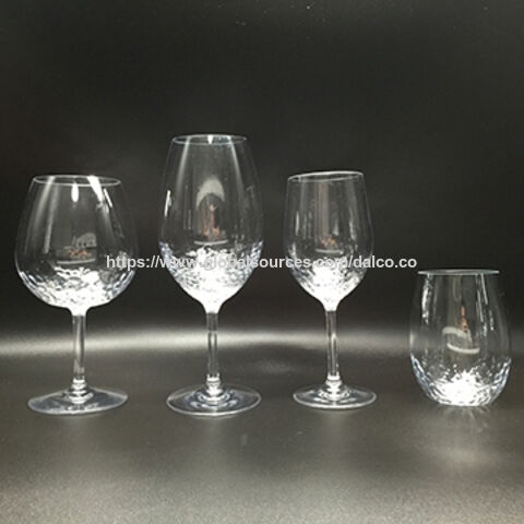 Taiwan Wine Gles From Taipei City Manufacturer Dalco H J Co Ltd Stem Stemless Hammered Textured Wine Gles By Crystal Clear Unbreakable Tritan Acrylic Bpa Free