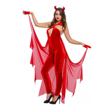 Sexy Halloween Devilish Diva Costume, Made of Polyester + Spandex