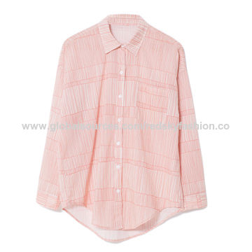 Women Artsy Spring Shirred O Neck 100 Cotton Shirt