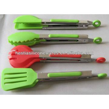 Wholesale Customized color Kitchen Tongs with Silicone Tips – Set Of 3  Locking Tongs for Cooking -7,9,12 factory and suppliers