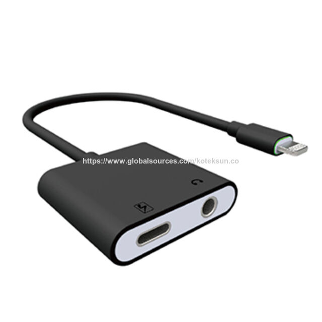 Lightning-auf-Audio-Adapter für iPhone 7/7 Plus in Schwarz, unterstützt Fernbedienung