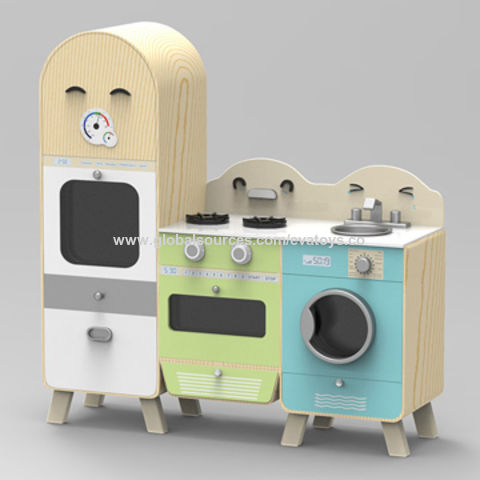 China 2016 New Design Modern Large Wooden Boy S Play Kitchen With China 2016 New Design Modern Large Wooden Boy S Play Kitchen With Fridge And Washing Machine