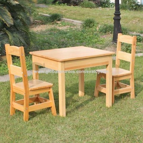 children's solid wood table and chairs