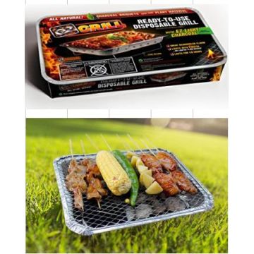 Disposable Charcoal BBQ Grill Tray Wire Stand Camping Caravan Picnic Barbeque 