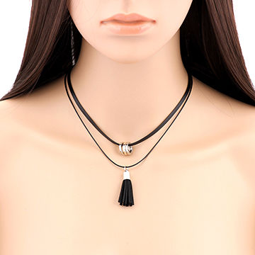 Long Necklace Gold Black Color Chains Necklaces & Pendants JewelryTassel Chokers Bijoux Year Gifts