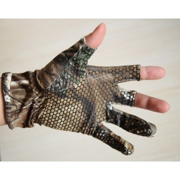 Fingerless Fishing Oak Camo Gel Glove Camouflage Comfortable Anti