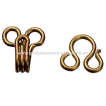Hook And Eye Buttons, Made Of Brass, Nickel Color, More Sizes And