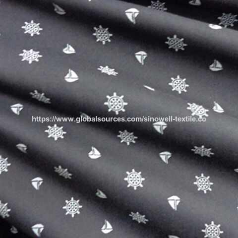 Tecido de algodão/elastano para camisaria 40x40+40D/150x60 1/1 57/58" Estampado - Tecido de alta qualidade para fabricação de camisas por atacado