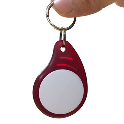 Porte-clés RFID ABS, Rouge+Blanc Transparent/TK4100 (Compatible EM), Fréquence 125kHz, Lecture Seule (AB0005) - Idéal pour le contrôle d'accès et les systèmes d'identification.