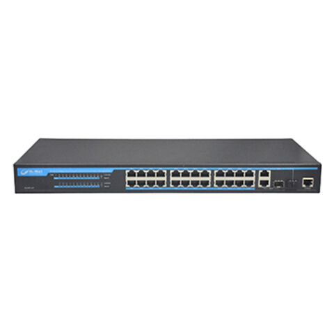 Switch PoE Rápido de 24 Puertos con 2 Puertos Combo Gigabit, Uplink Ethernet Gestionado, PoE para Cámaras IP for sale at factory direct price