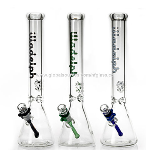 5 CLEAR mini BEAKER BONG with carb Tobacco Hookah Water Pipe Glass FREE  SCREENS