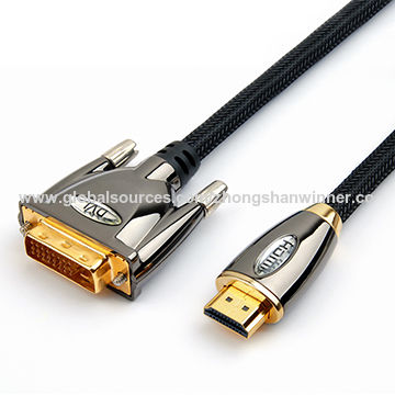 Achetez en gros Câble Dvi Mâle à Hd Mâle, Câble Hd Bidirectionnel Mâle Vers  Dvi(24 1) Mâle 6ft 1080p Chine et Câble Dvi Vers Hdmi à 2.1 USD