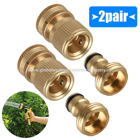1//2 inch Quick Connectors and 1//2 inch Quick Connector with Water Stop Valve Garden Hose Connector Set Comes with Universal Faucet Connector Nipples for 1//2 in /& 3//4in Faucet Tap