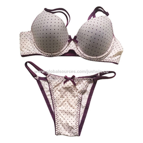 Buy Wholesale China Dot Printed Ladies' Lingerie Set With Bow