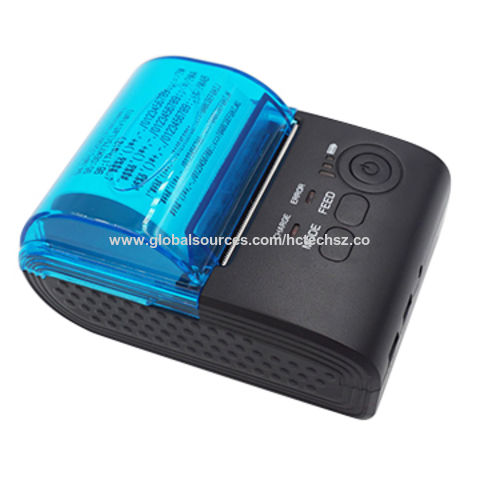 Mini imprimante de reçus thermique Bluetooth bleu, facture USB