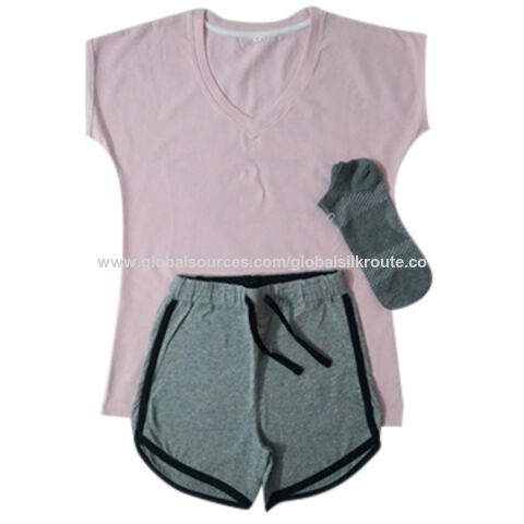 t shirt material shorts ladies