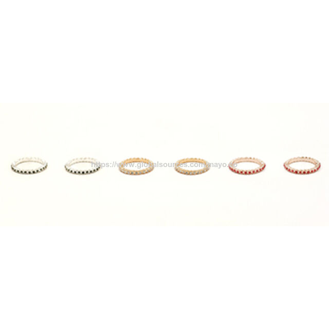 Strass-Ring-Sets in Mehrfarbig, Mehrfach-Ring-Packs