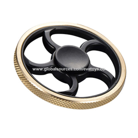 Fidget Hand Spinner Wheel Aluminium Alloy Black and Gold