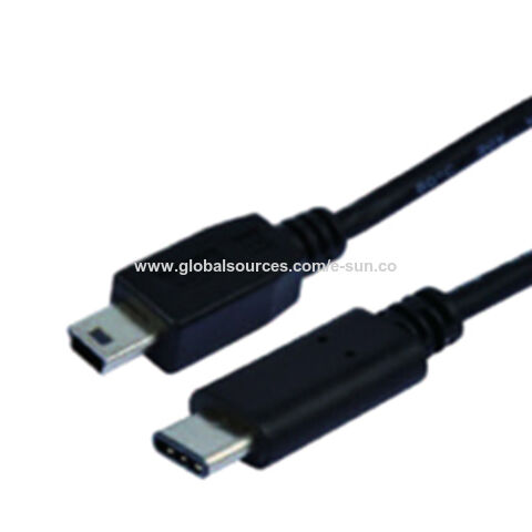 Usb 3.1 Type-c To Usb 2.0 Mini Usb Bm Cable, 30awg*2c+28awg*2c Black 1m ...