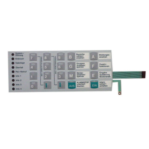 Membrane graphic overlay control panel with LED window and embossed ...