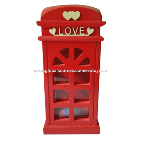 China Coin Banks For Adults Customized Red Lovely Wooden Coin