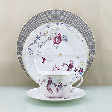 Source plates european ceramic plate 8 pieces sets bone china