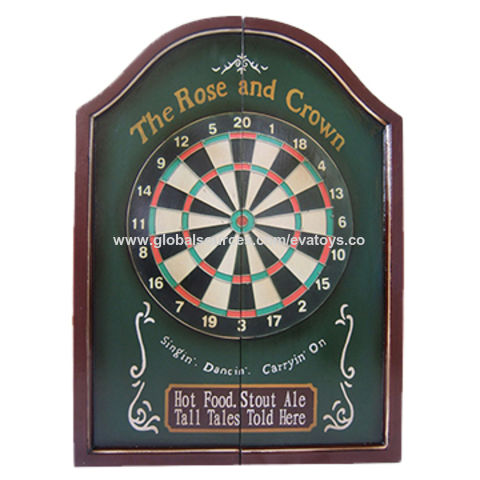 Holz Dart Set mit Dartpfeilen und Dartscheibe in Holzkassetten W01A295 - Großhandel