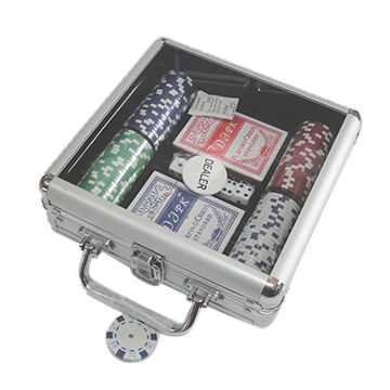 Aluminum Poker Chip Case Storage Box Container for 100pc Casino Poker Chips 