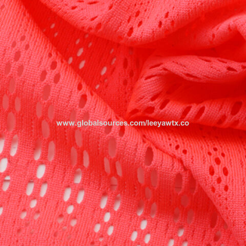 Tejido de Malla Jacquard Tricot de Secado Rápido en Color Rosa Fluorescente