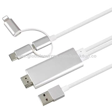 Buy Wholesale China 3 In 1 Lightning/type-c/micro To Hdmi Cable